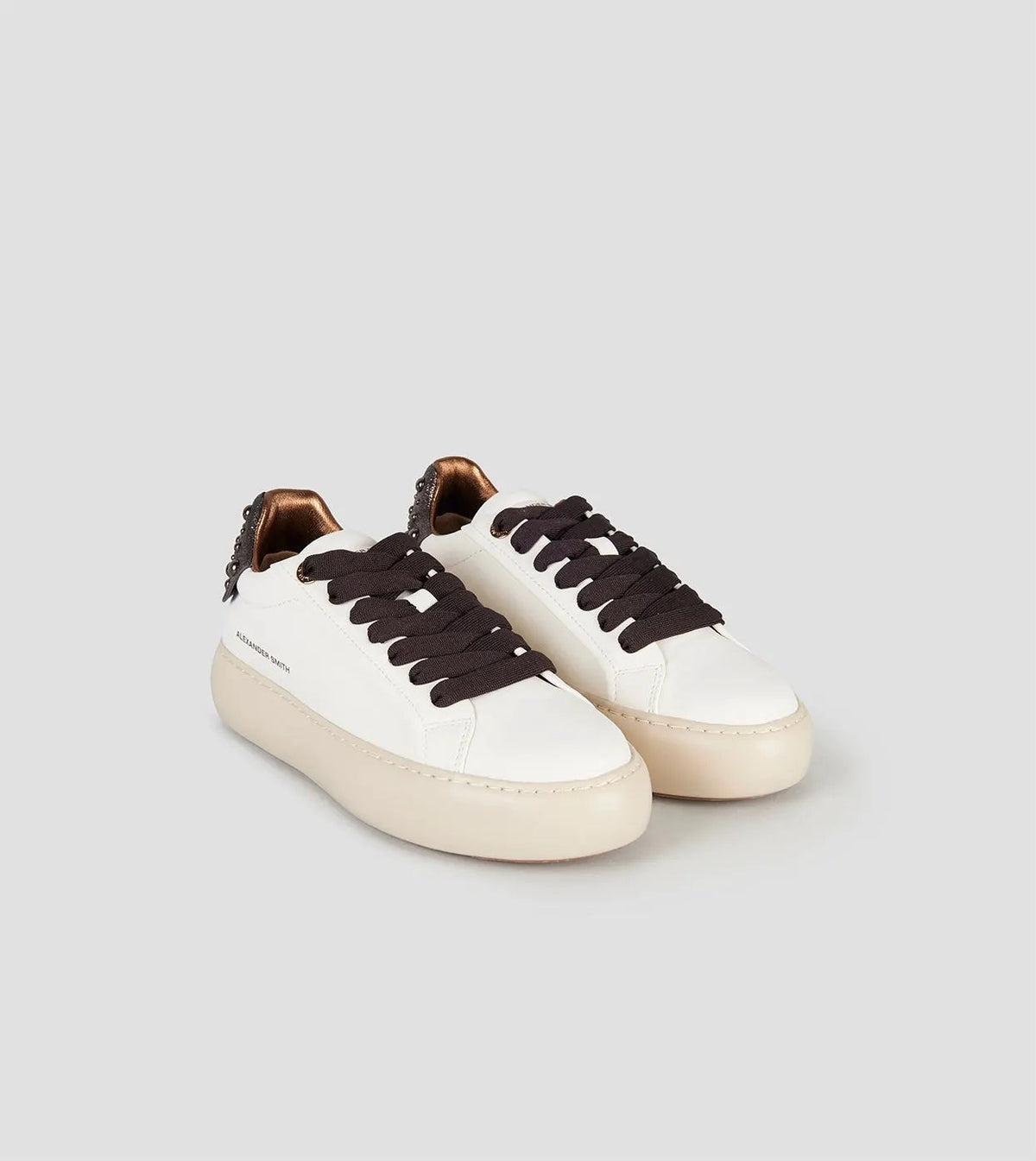 ALEXANDER SMITH ASBESOW 3579 ODZ SNEAKER SOHO WOMAN OFF WHITE DARK BRONZE by ALEXANDER SMITH