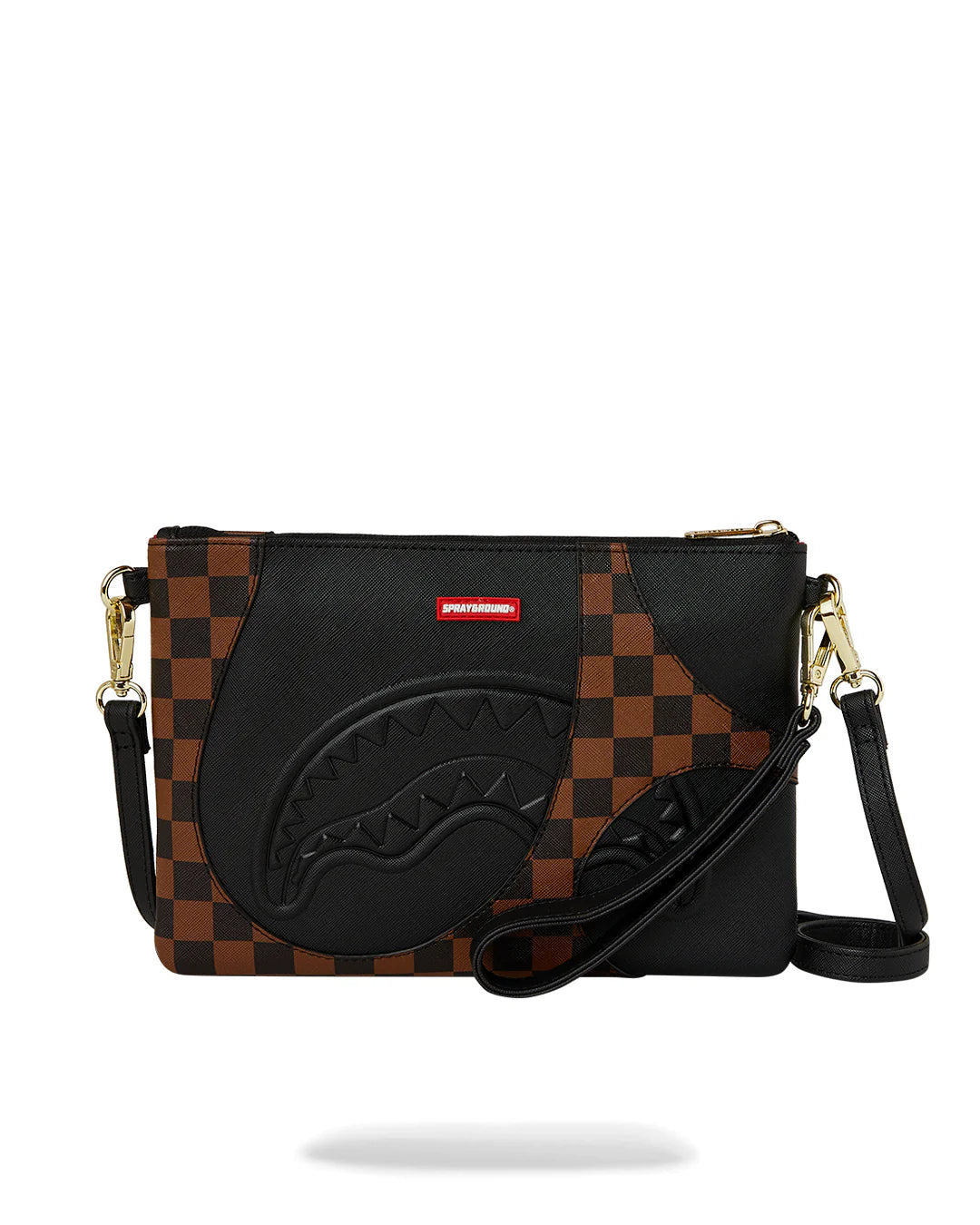 SPRAYGROUND B8283  CLUTCH JETSTREAM BROWN CROSSOVER CLUTCH - Atelier Fratelli Carbè