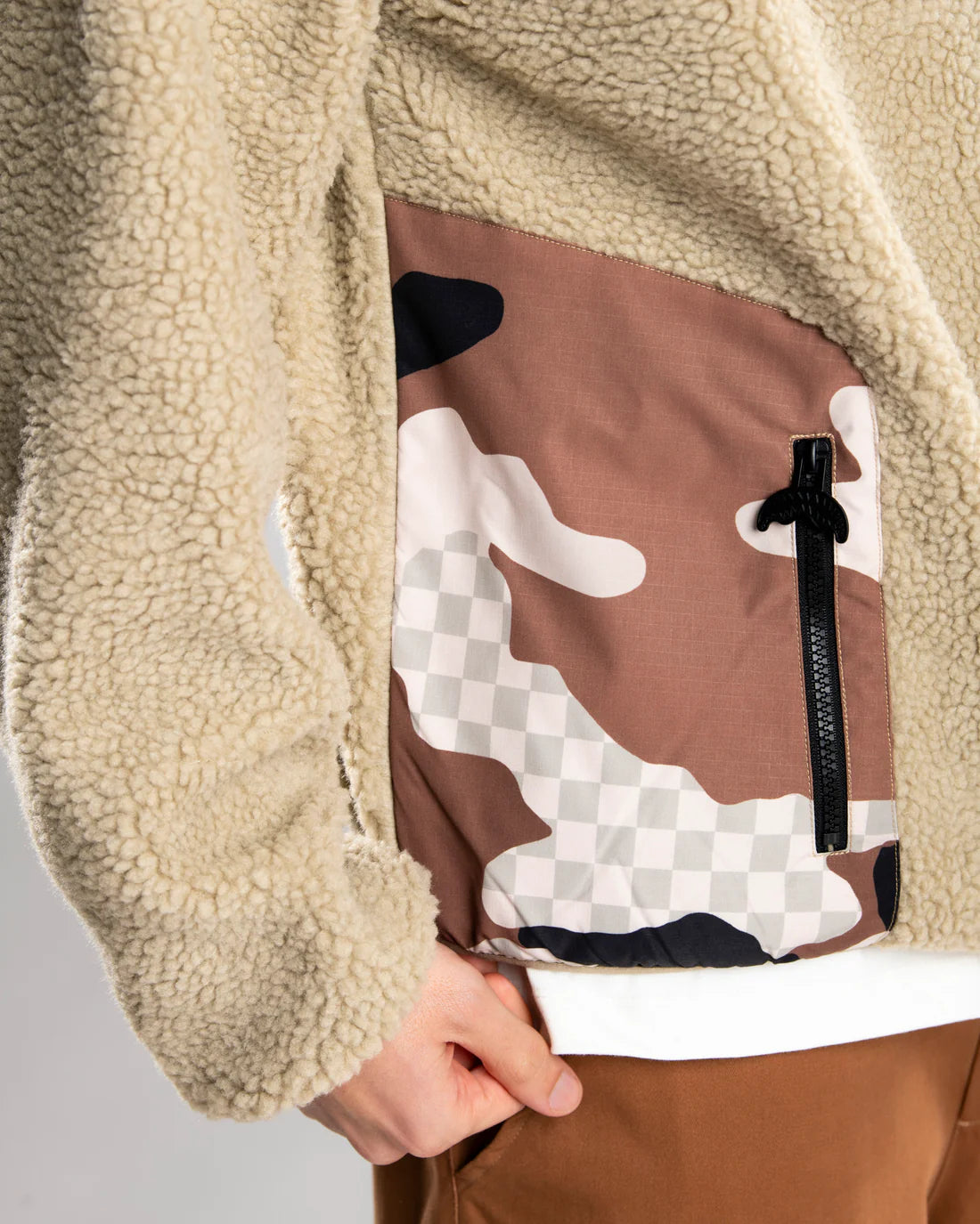 SPRAYGROUND SP812BRWN  KNIT CAMO TEDDY CREWNECK BROWN - Atelier Fratelli Carbè