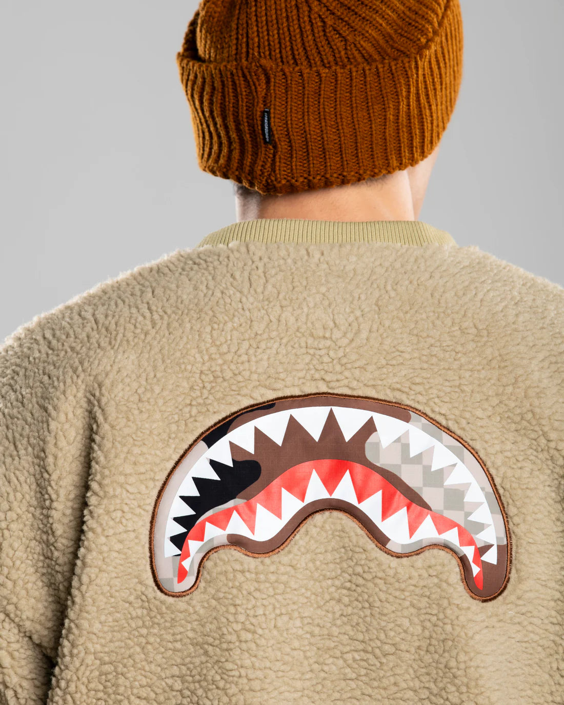 SPRAYGROUND SP812BRWN  KNIT CAMO TEDDY CREWNECK BROWN - Atelier Fratelli Carbè