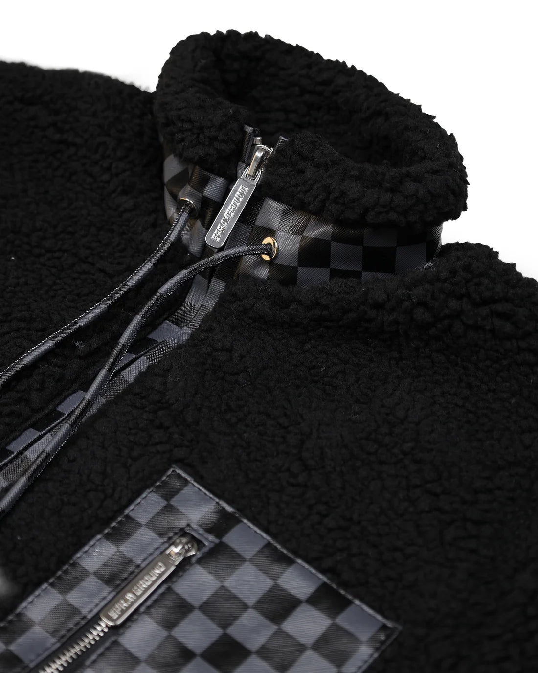 SPRAYGROUND SP820BLK  JACKET CHECKERED TEDDY JACKET BLACK - Atelier Fratelli Carbè