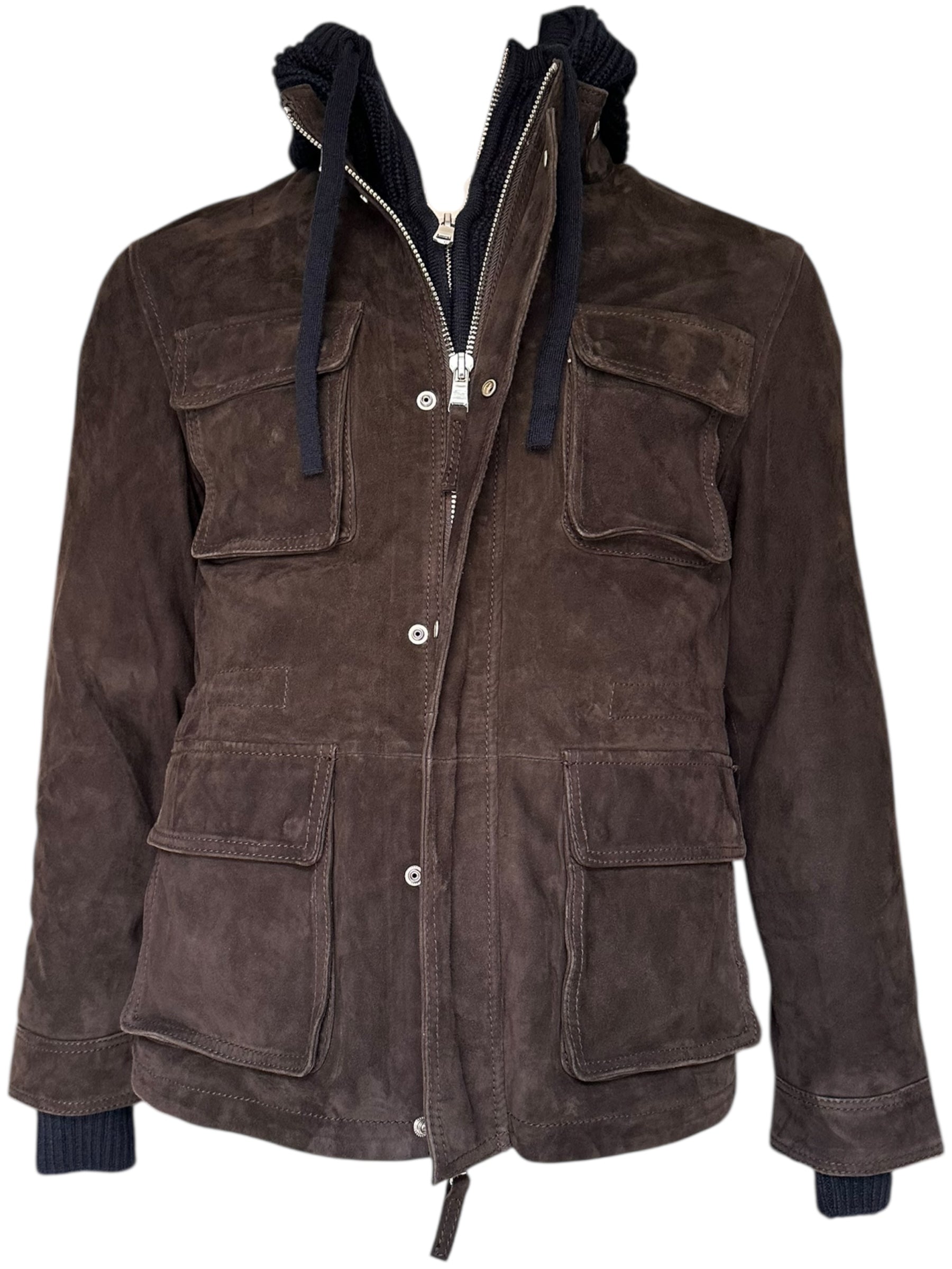 THE JACK LEATHER HARUTO + KNIT SUEDE DK BR JACKET SARIANA SUEDE - Atelier Fratelli Carbè