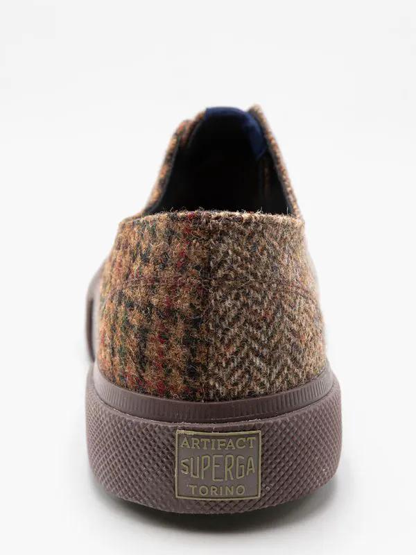 Sneakers Uomo Superga Artifact Works in Lana Patchwork Marrone S2168YW - Dettaglio Suola e Battistrada