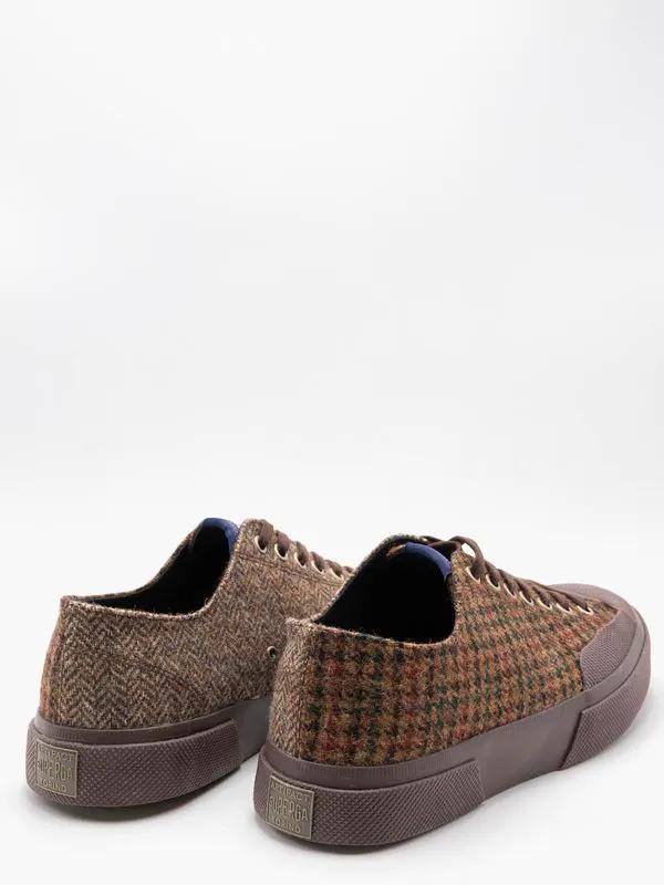 Sneakers Uomo Superga Artifact Works in Lana Patchwork Marrone S2168YW - Vista Frontale Tre Quarti