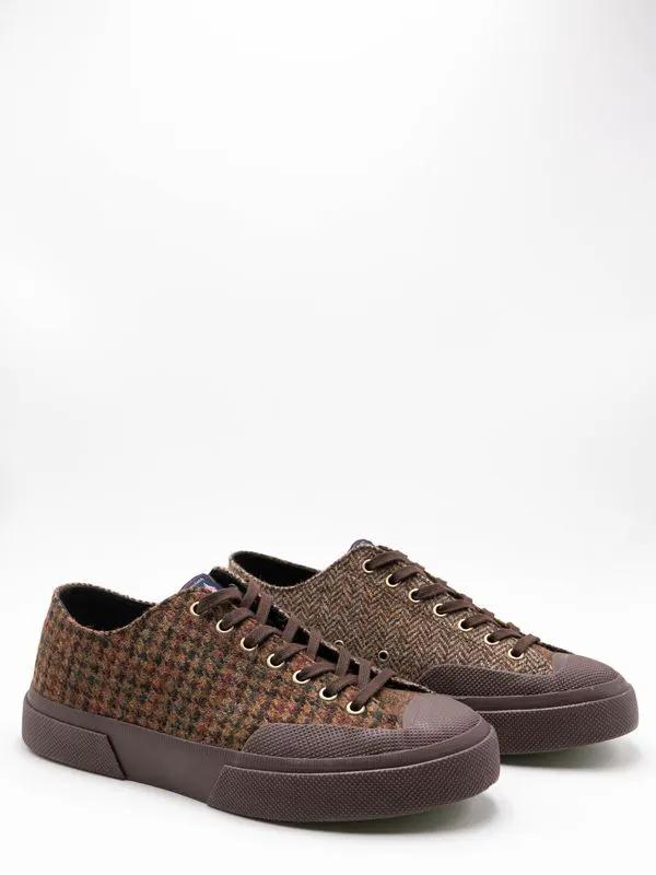 Sneakers Uomo Superga Artifact Works in Lana Patchwork Marrone S2168YW - Vista Laterale