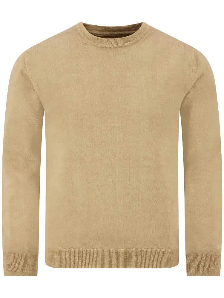 Woolrich Maglia Girocollo Tinto in Capo Gold Khaki - Vista frontale